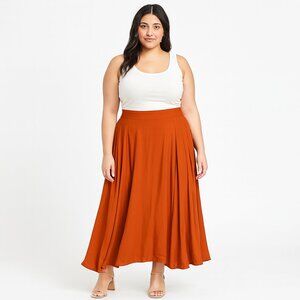 FKSP Orange Long Maxi Skirt Size XL